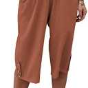 Veatzaer Women's Elastic Waist 3/4 Capri Harem Pants with Pockets Casual Loose Solid Yoga Trousers S