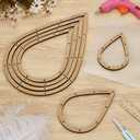 FINGERINSPIRE 6PCS Stained Glass Teardrop Layout Frame 6 Sizes Glass Maker Templates MDF Burlywood Color Sheet Boards for Stained Glasses Teardrop Shape Making Tool for DIY Crafts Handwork Project