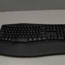 Ergonomic Wireless Keyboard Mouse Combo, EDJO Bluetooth/2.4G Dual-Mode Connection, Soft Foam Wrist Rest, Silent Typing, Waves Key Design and 3-Level DPI Adjustable Wireless Mouse for Windows, Mac OS (black)