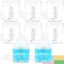 8 Pack 1 Gallon Plastic Bucket with Handle and Lid Food Storage Bucket Containers All Purpose Pail for Multipurpose Paint Water Art Crafts Projects Garage Organization (Square with Scale)