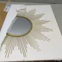 Cityelf 24'' Large Gold Sunburst Wall Mirror Boho Home Decor Round Wall Art Mirror for Living Room/Bedroom/Bathroom/Entryway