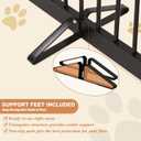 PUPETPO Freestanding Pet Gate for Dogs, Foldable Wooden Dog Gate for House, Indoor Dog Gate for Doorways, Stairs, Gates for Dogs Indoor, Support Feet Included, 24" Height 3 Panels, Brown