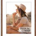 HLiWEGNS Light Walnut 20x24 Frame - Single Frame - Rustic Woodgrain 20 x 24 Poster Frame for Pictures 16x20 with Mat or 20x24 Picture Frame Without Mat for Wall Gallery Display - Ideal Christmas Day