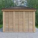 Yardistry 10' Meridian Wooden Privacy Wall, Fits One Side of 10' Meridian Gazebos, Cedar