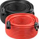 MOOKEERF Solar Panel Extension Cable - 10AWG 50FT Solar Wire with Waterproof Male & Female Connectors for RV, Home, Boat, Car (Red + Black)