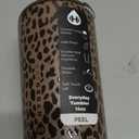 HydroJug Everyday Tumbler 14 oz, Ceramic-Lined Straw Cup, Brown Leopard