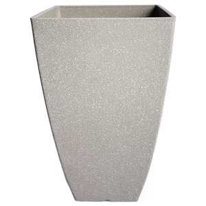 RUBBER BOND Plant Pots - Modern Indoor/Outdoor Planters for Home Decor - Weather-Resistant Large Flower Pots - Lightweight 22 Inches Tall Planters - Grey Concrete Color Square Pots for Plants