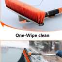 DooGooCoo [Upgrade] Ice Scraper & Extendable Snow Brush for Car Windshield [Military-Grade Sturdy] - 360 Pivoting Brush Head with Silicone Grip for Effortless One-Swipe Clean on Auto (Large)
