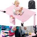Toddler Airplane Bed, Portable Kids Airplane Seat Extender, Airplane Travel Essentials for Toddlers, Comfortable Footrest for Kids, Must-Have Toddler Travel Bed for Flights (Pink)
