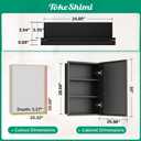 TokeShimi 26x30 Recessed Medicine Cabinet with Mirror Wall Mounted, Metal Beveled Mirror with Storage for Bathroom Vanity, Aluminum Alloy Medicine Cabinet Mirrored Black