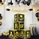 KatchOn, Black and Gold Graduation Balloon Box - 4 Boxes | Black and Gold Grad Decoration Box | Graduation Party Decorations | Grad Party Decorations 2025, Graduation Decorations 2025 | Class of 2025