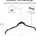 Amazon Basics Space-Saving Slim Velvet Non-Slip Clothes Hangers for Closet Organization, Sturdy with Shoulder Notches, Black, 50-Pack