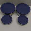 Anchor Hocking 12 Piece Glass Storage Containers with Lids (6 Glass Food Storage Containers & 6 Navy Blue SnugFit Lids)