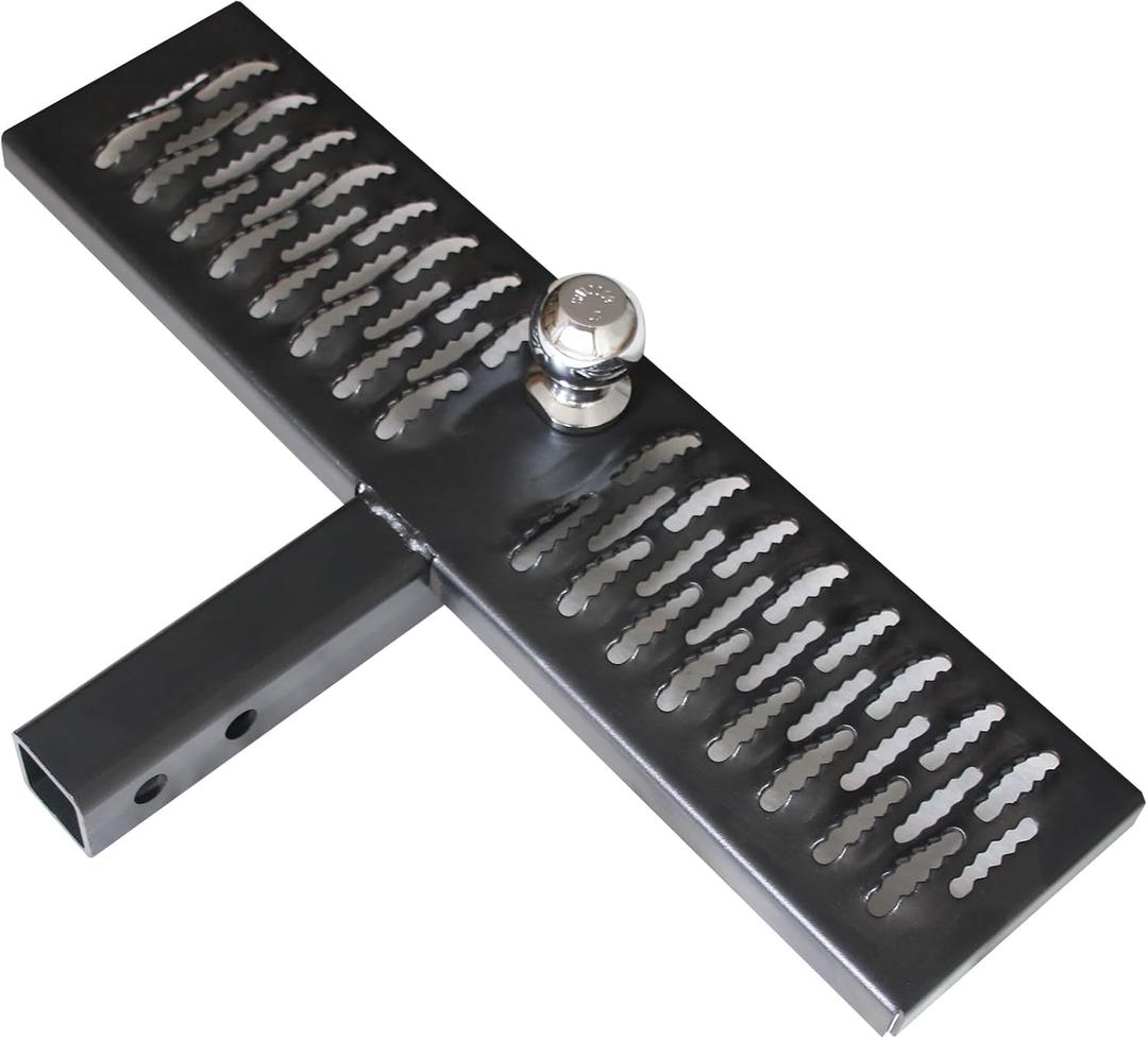 Rigid Steel Construction Rear Hitch Step for 2 Opening Receivers (Hitch Step with 2" Ball)