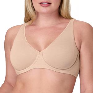 Bali Womens Underwire Bra, Cotton Collection 2-ply Underwire Bra, Moisture-Wicking, Full Coverage, Convertible Straps (38C, Tropical Sands Heather)