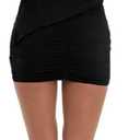 Skirt Sets Women 2 Piece Outfits Sexy Summer Tube Top Strapless Ruffle Asymmetrical Hem Crop Top and Mini Skirt Set (Black, S)
