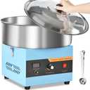 Cotton Candy Machine Commercial, 1000W Professional Cotton Candy Machine, Cotton Candy Maker with Stainless Steel Bowl, Bowl Cover and Sugar Scoop for Kids Birthday, Family Party, Festival (Blue)