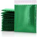 GGR Supplies Metallic Bubble Padded Envelope Mailers, 7.5 X 11 Inches, Waterproof Ultra Resistant Ideal For Packing, Shipping, and Storing. Pack of 25 (Green)