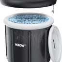 HOROW Ice Bath Tub for Athletes, Multiple Layered Portable Ice Bath Plunge for Cold Water Therapy and Recovery, Inflatable Ice Pod Barrel with Cover, Foldable Ice Plunge Tub for Home, Gym, Outdoor Use (100 Gallons Round)