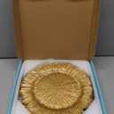 MAONAME Round 13" Gold Charger Plates, Set of 6, Reef Plate Chargers for Dinner Plates, Plastic Table Chargers for Wedding, Thanksgiving, Christmas