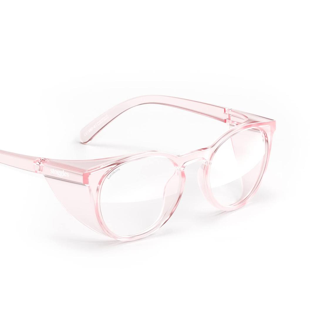 Stoggles Round Z87.1 Certified Polycarbonate Safety Glasses, Scratch & Shatter-Proof, Blue-Light & UV Blocking Lens, Top & Side Shields, Anti-Fog Dip Coated, Durable, Protective & Stylish Eyewear
