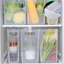 6 Pcs Plastic Freezer Organizer Bins with Wheel Tall Narrow Kitchen Organization Rolling Bins Storage for Cabinet, Bathroom, Under Sink, Office