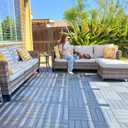 60 Pack Plastic Interlocking Deck Tiles, 60 sq. ft Patio Deck Tile, 12"x12" Indoor Outdoor Non-Slip and Waterproof Patio Floor Decking Tiles for Garden Yard Walkway Balcony Porch Poolside, Dark Gray
