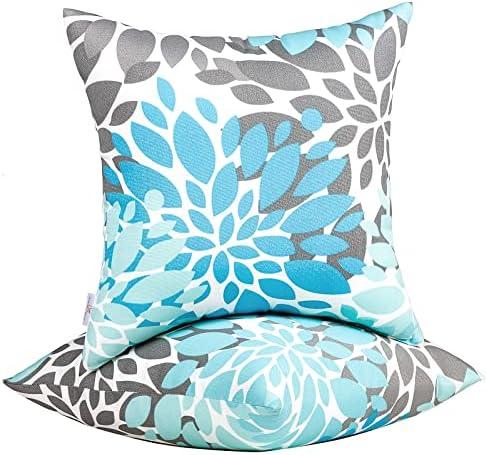 JMGBird Outdoor Pillows Waterproof Set of 2 Outdoor Throw Pillows with Insert Included Pillow 18×18 Inch Outdoor Pillow for Patio Furniture