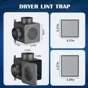 Dryer Lint Trap,90-degree Indoor Dryer Vent Lint Trap with 4inch Dryer Vent Hose,2 Clamps,Lint Catcher for Dryers-Dryer Vent Box (Metal)