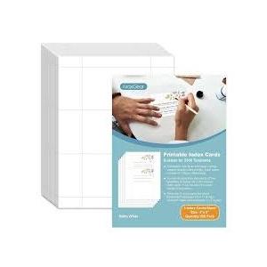 Printable Index Cards, Sure Feed Technology, 3" x 5", Matte White, Laser & Inkjet Compatible, 120 Blank Cards Total, Great for Product Branding, Marketing, and More