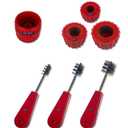 Copper Pipe Cleaner Set [7PC_3-Size] 3 Pipe Cleaning Brushes 3 Fitting Cleaners and 1 Reamer, Clean 1/2, 3/4, 1.0-Inch Pipes & Fittings for Soldering