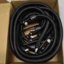 Heavy Duty Bungee Cords 36 inch, 10mm Thick Black Color Cord, 4 Pack with Marine Grade Plastic Coated Hooks for Tarp, Camping, and General Use