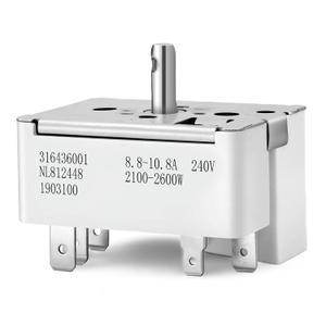 316436001 Infinite Switch Replacement for Frigidaire, Kenmore Electric Stoves Fits 8 Inch Burners, Replaces 1155395, 316021501, AP3885460, PS1145040, AH1145040, EA1145040