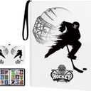 Hockey Card Binder 900 Pockets, 50 Sleeves Large Hockey Binder 3 Ring Zipper Trading Cards Holder 9 Pocket, Sport Card Collection Book Storage Organizer, Album Folder Protector Collector