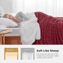 Bedsure Gentlesoft Sherpa Fleece Throw Blanket for Couch - Fluffy & Cozy Cable Jacquard Tufted Throw for Women Gift, Thick and Warm Christmas Blanket for Winter, Red, 50x60 Inches