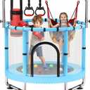 55" Trampoline for Kids with Enclosure, Easy Assembly
440lbs Trampoline with net, 5-in-1 Indoor/Outdoor Toddler Trampoline with Adjustable Gymnastics Bar