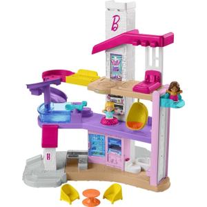 Fisher-Price Little People Toddler Toy Barbie DreamHouse Playset with Music Lights & Figures for Pretend Play Kids Ages 18+ Months, 3 feet tall and 4 feet wide