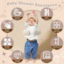 Baby Shower Stand, Adjustable Wall-Mounted Baby Shower Standing Support, Foldable Bath Stand for Infants 636 Months, Toddler Standing Assistance, Easy Install (Cute Octopus)