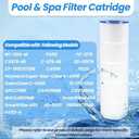 (4 Pack) Upgraded C-7489/PA112 Pool Filter, Swimming Pool Filter, Compatible with Hayward CX875RE, SwimClear C4500, PA112, Unicel C-7489, Filbur FC-1275