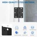 HOSOM 18 Pack Matte Black Door Hinge 3.5 x 3.5 inch with 1/4 Radius, 3 1/2 Black Interior Door Hinges, 3 "x 3 " Hardware, Fit Standard Door