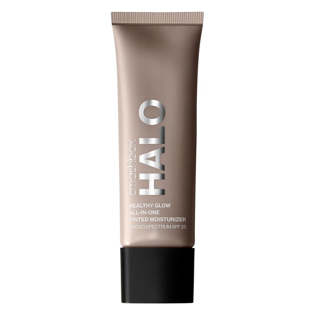 Smashbox Halo Healthy Glow All-In-One Tinted Moisturizer SPF 25 | Hydrating, Long Wearing, Tinted Moisturizer with SPF | Hyaluronic Acid (08-Medium (with warm undertone))