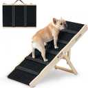 2025 Upgraded Dog Ramp for Couch - Foldable Small Dog Ramp for Bed - 4 Adjustable Height from 10" to 19" - Portable Pet Stairs with Non-Slip Pad - Pet Ramps Use for Low Bed Couch Steps Up to 60LBS