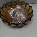 Vintage Crystal Glass Pendant Light, Flower Light Shade, Brass E27 Socket, Height Adjustable Ceiling Hanging Light Fixture for Kitchen Island and Dining Room (Amber) [Energy Class E]