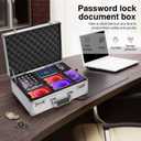 LOCKCURX Security Lock Boxes - 18.9 x 14.6 x 6.3 Inch X-Large, Portable Locking Storage Totes with Dual Combination Locks, Medicine Lock Box, Lock Boxes for Personal Items, Cash & Briefcase - Silver