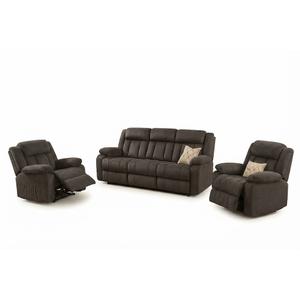 LUCKLIFE Recline Sofa Set with Manual Recliners,Living Room Furniture Set with Reclining Couch,Loveseat and Armchair,Breathable Fabric Upholstery,Thick Cushions and Ergonomic Design,Dark Gray,3+1+1