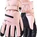 Winter Cycling Gloves Non Slip Touch Ski Gloves Snowboard Accessories Waterproof Pocket Warm Men's and Women's (Pink for Women)