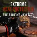 RAPICCA 932F Heat Resistant BBQ Grill Gloves: Oil Resistant Waterproof for Smoking Grilling Cooking Barbecue Deep Frying Turkey Rotisserie Handling Hot Greasy Meat | Great Stocking Stuffers for Men, XL