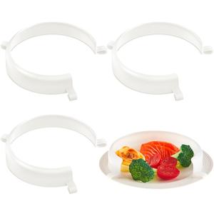 Landical 3 Pcs Clip On Plate Guard for Eating Spill Proof Food Guard for Plates Self Feeding Dining Assistive for Elderly Disabled Handicapped Adults Scooping Food, Fits Most 9" to 12" Plates (Translucent)