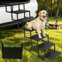 Dog Steps for Car, Truck, SUV, Dog Ramps for Cars with High Traction Surface, Portable Waterproof Dog Stairs for Large Dogs, Supports Up to 250 lbs, 7 Steps