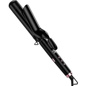 Farery 1.5 inch Curling Iron For Long Hair, Lightweight Long Barrel Curling Iron 1 1/2 Inch, Ceramic Curling Wand Infused Argan Oil & Keratin for Bouncy Curls, 9 Temp Digital Display & Lock Key, Glove